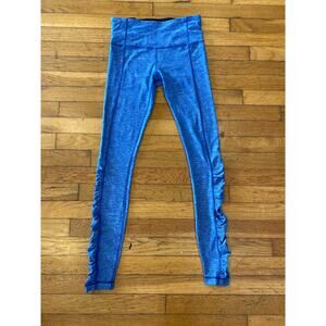 Lululemon Turn Around Tight Heathered Rugged Blue Sz 6 High Rise Rulu Pants